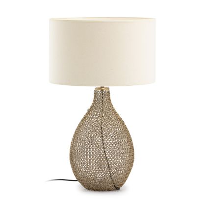 Table Lamp without shade 25x25x45 Glass/Golden Metal