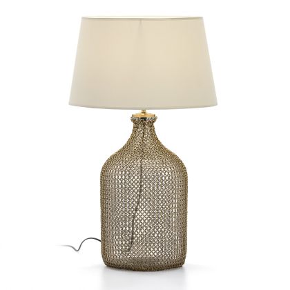 Table Lamp without shade 26x26x55 Glass/Golden Metal