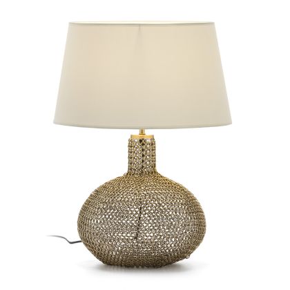 Table Lamp without shade 29x29x36 Glass/Golden Metal