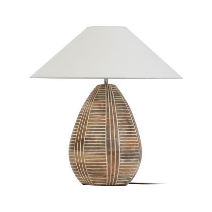 Table Lamp without lampshade 22x22x45 Natural Wood/Washed White