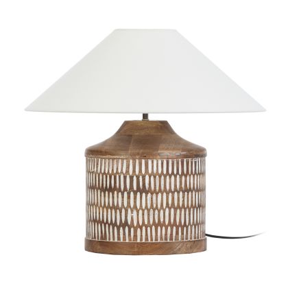 Table Lamp without lampshade 27x27x35 Wood -- Natural/White Washed