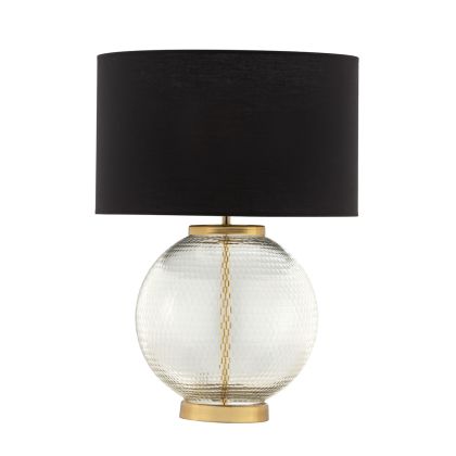 Table Lamp without lampshade 28x28x35.5 Metal/Glass -- Gold/Transparent