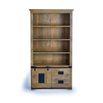 Libreria Madera 2 Cajones y 1 Puerta Corredera, 185 Cm