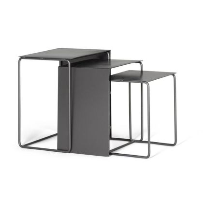 Set De 3 Mesas Nido Metal Gris , 50 Cm