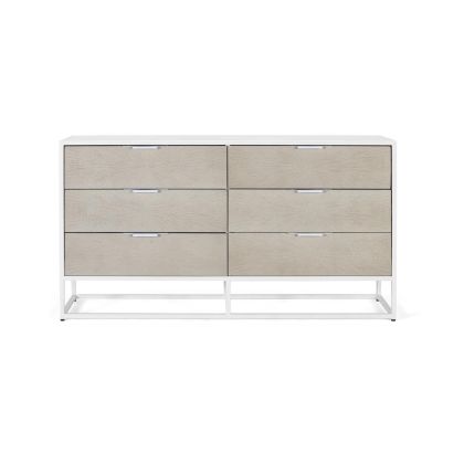 Cómoda 6 Cajones Metal Frontal Resina Beige, 150 Cm