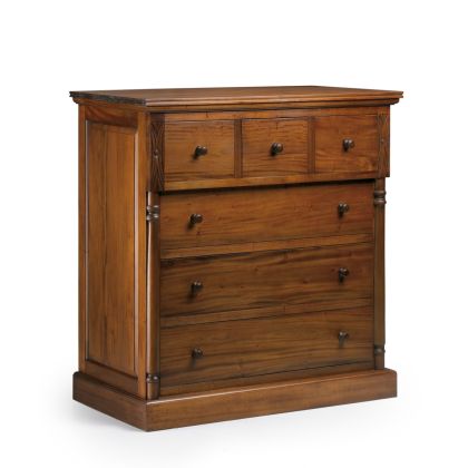 Colonial 6-Drawer Mahogany Wood Chest of Drawers, 105 cm