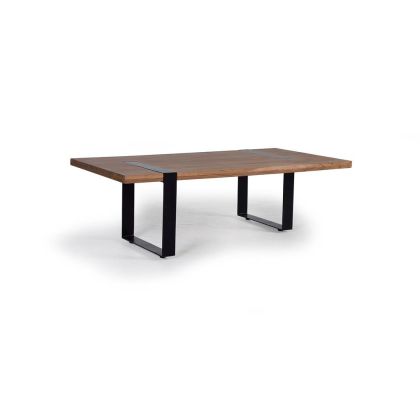 Mesa Centro Acacia Natural Hierro Negro Rectangular, 115 Cm