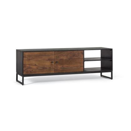 Mueble TV Estilo Industrial Diseño Estriado, 150 Cm