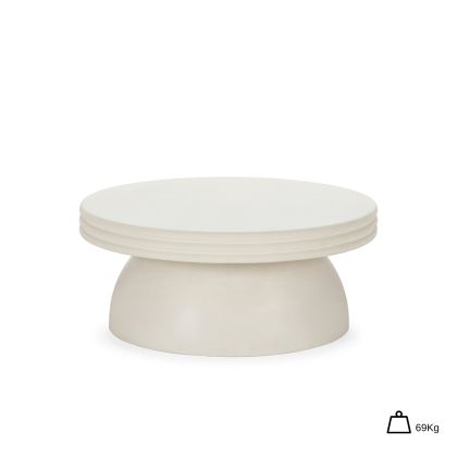 Coffee Table 91x91x39 Cement -- White