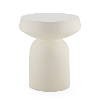Side Table 66x66x77 Stone Fiber -- White