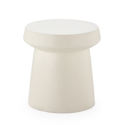 Side Table 45x45x47 Stone Fiber -- White