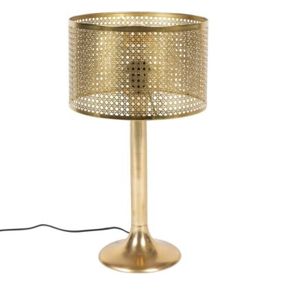 Lámpara de Sobremesa Aluminio Hierro Dorado, 39 Cm