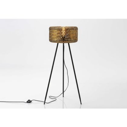 Lámpara De Pie Art Decó Metal Oro/Negro Trípode, 101 Cm