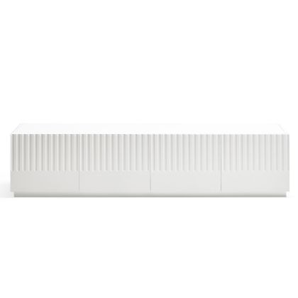Mueble TV Diseño Sierra Mdf Lacado Blanco, 180 Cm