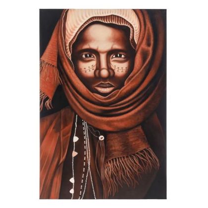 Cuadro Impresión Étnico Marrón Pintura Lienzo, 100 Cm