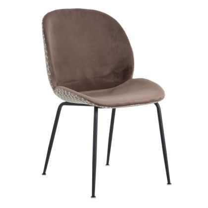 Silla Geométrico Visón Metal Tejido, 50 Cm