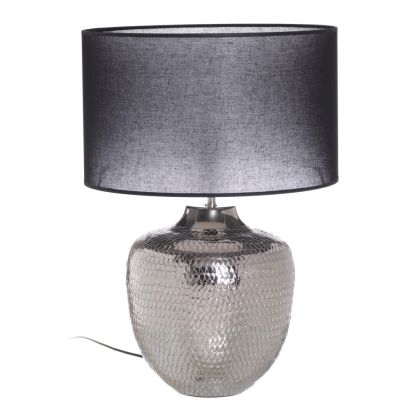 Lámpara De Sobremesa Decor Metal Plata , 40 Cm