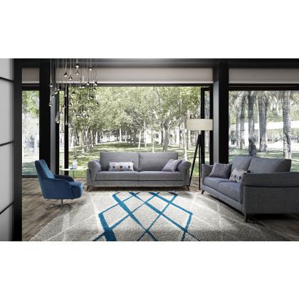 Sofá 4 Plazas Azul, 233 Cm