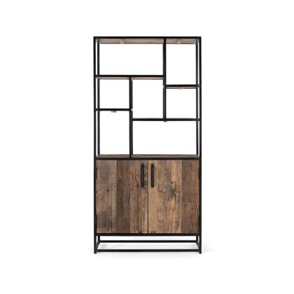 Líibreria Madera Reciclada Metal Negro,180 Cm