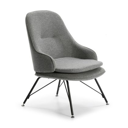 Sillon 70x78x95 Metal Negro/Tela Gris