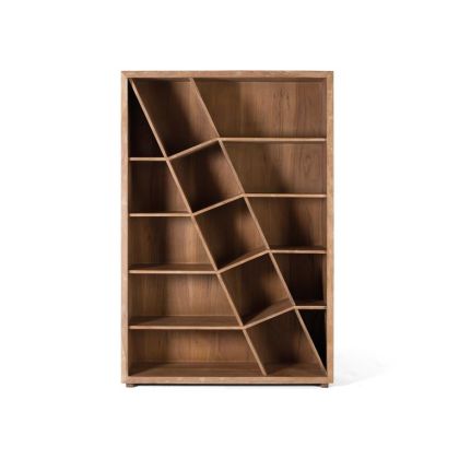 Librería Madera Acacia Natural Oblicuos, 180 Cm
