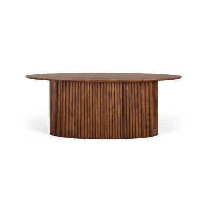 Mesa Comedor Ovalada Madera Recuperada Nogal, 200 Cm