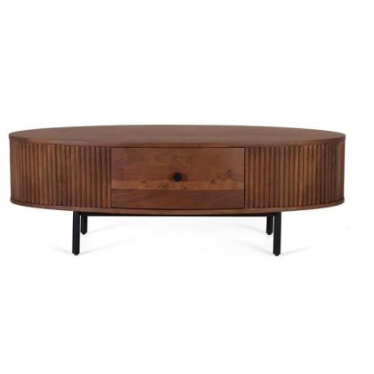 Mesa Centro Acacia Marrón 1 Cajón, 120 Cm
