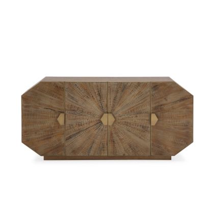 Aparador 180x45x85 Madera Erosionada/Metal Dorado