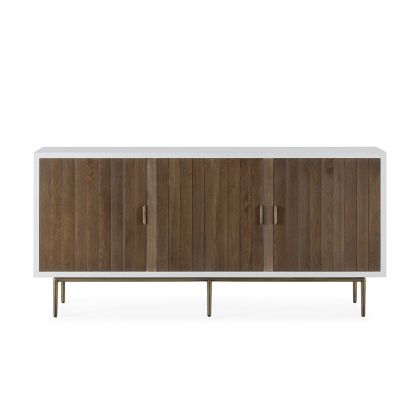 Sideboard 180x45x85 Elm Wood/Metal -- White/Natural/Gold