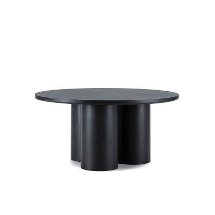 Dining Table 160x160x76 Oak Wood -- Black Dining Table 160x160x76 Oak Wood -- Black