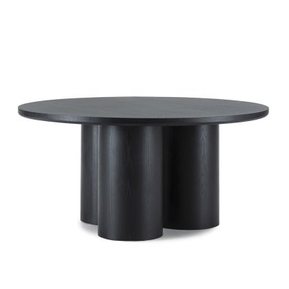 Mesa Comedor 160x160x76 Madera de Roble -- Negro