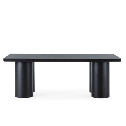 Dining Table 220x110x76 Oak Wood -- Black