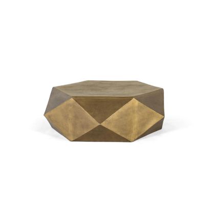 Mesa centro hexis dorado hexagonal