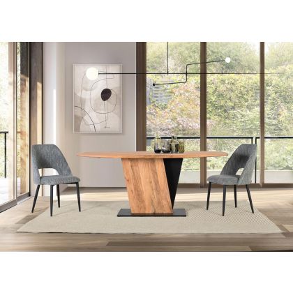 Mesa De Comedor Acacia Natural Hierro Negro, 240 Cm