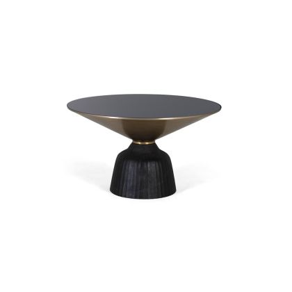 Mesa centro art decó negro dorado