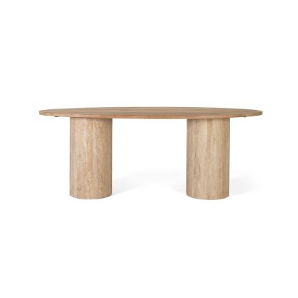 Mesa Comedor Ovalada Mango Recuperada Mármol, 200 Cm