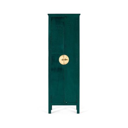 Armario oriental de madera de mango en verde.