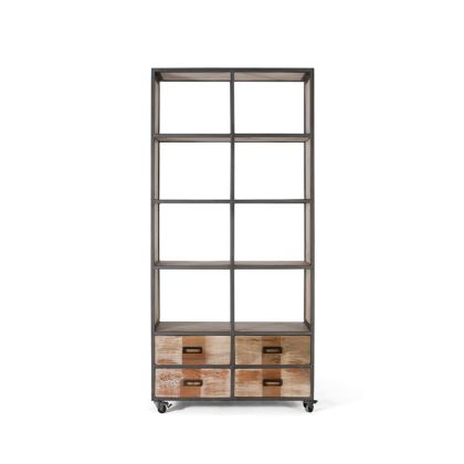 Librería Madera Recuperada 4 Cajones, 190 Cm