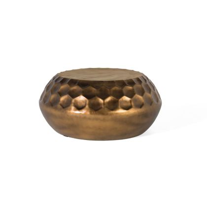 Mesa Centro Metal Oro Ovalada, 86 Cm