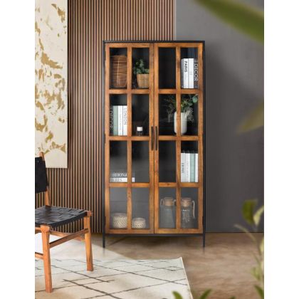 Vitrina Sala de Estar Madera Metal