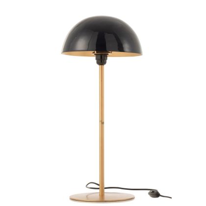 Lámpara Sobremesa Clásico Metal Dorado Negro Ø 20 Cm