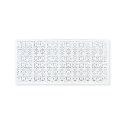 Cabezal/Panel Decorativo Blanco Decapé Tallado, 165 Cm