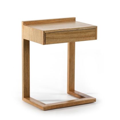 Mesita De Noche Nórdico Madera Natural 50 Cm