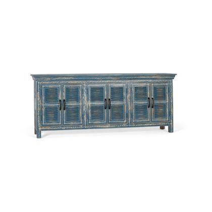 Aparador Azul Con Mandalas Madera Mango, 152 Cm