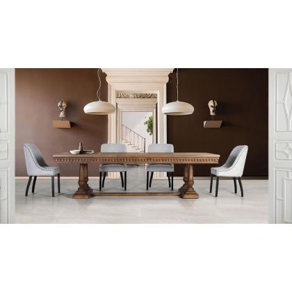 Mesa De Comedor Mango Natural Tallado, 280 Cm