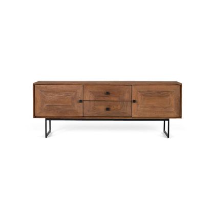 Mueble TV Madera Nogal 2 Cajones 2 Puertas, 150 Cm