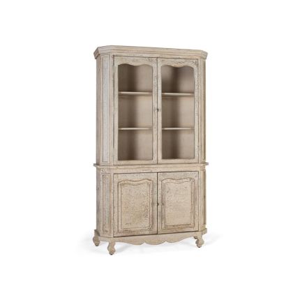 Vitrina 4 Puertas Madera Mango Envejecido, 120 Cm