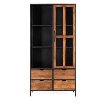 Vitrina Madera Mango Metal, 90 Cm