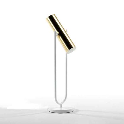 Table Lamp with Shade 14x53 Metal Gold/White
