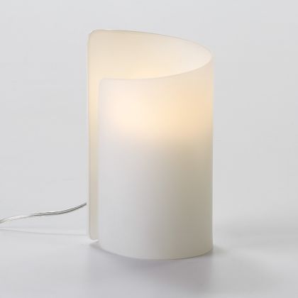 Lámpara De Sobremesa Vidrio Blanco, 15 Cm